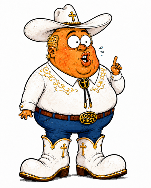 Dale Worthington, the “The Prez” cartoon character from God vs the Devil, a 13+ animated comedy with adult crossover by Dr. K